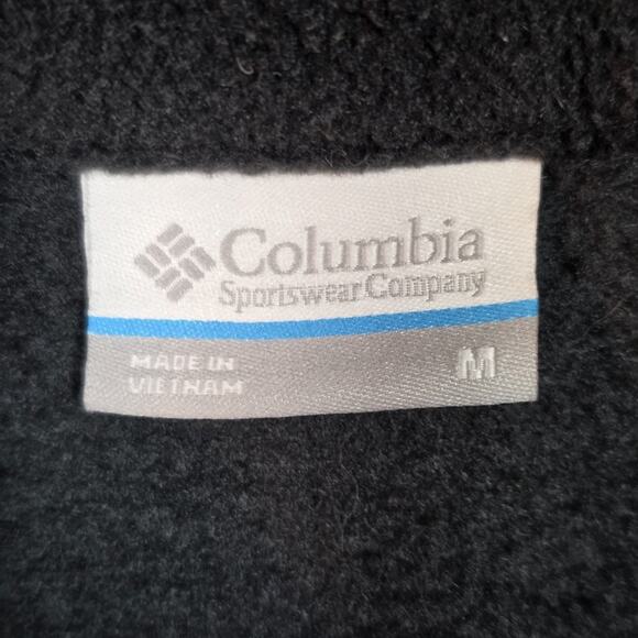 Columbia Fleece Sweater Womens Medium Black Full Zip Pockets Jacket Mock Neck - Picture 6 of 9